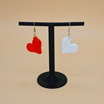 Pendientes corazones asimétricos pequeños